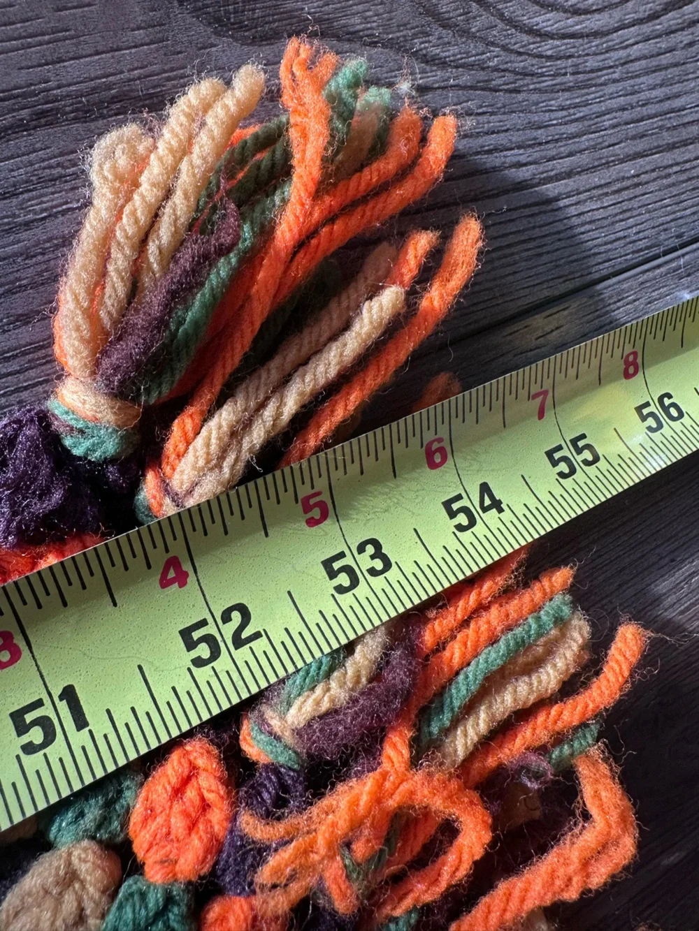 Vintage 70s Crochet Afghan Blanket Orange Green Gold Brown Fringe Retro Boho